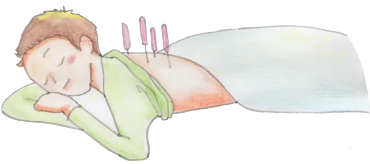 施術をうける男性のイラスト